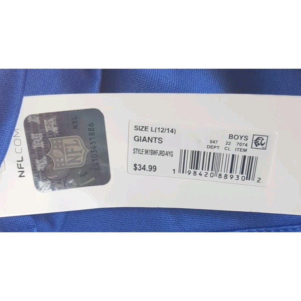 NWT NY Giants Football Hoodie Sweatshirt NFL Team Apparel Youth L 13-14 Blue - Picture 8 of 10